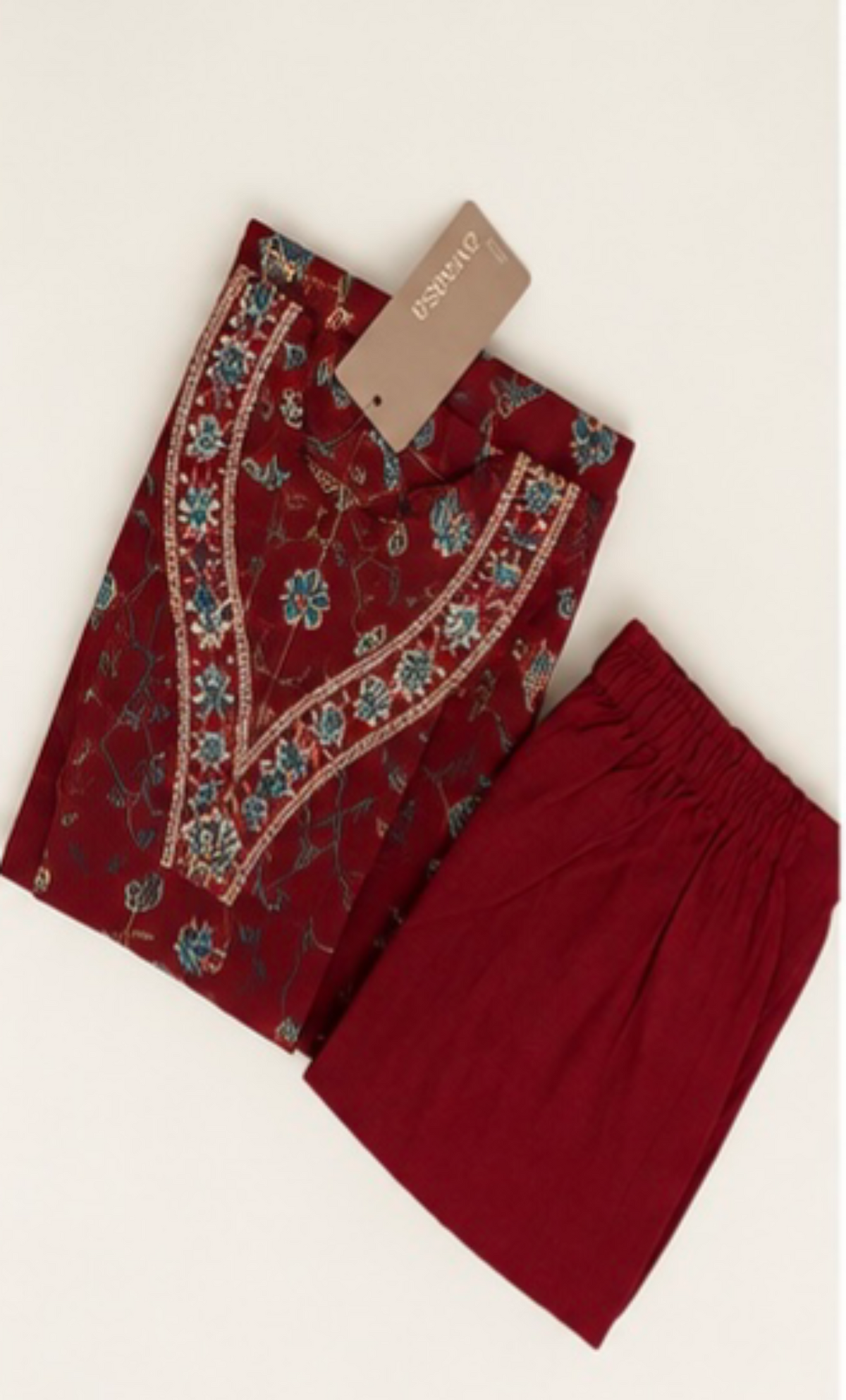 UV neck maroon - Avaasa Coord set